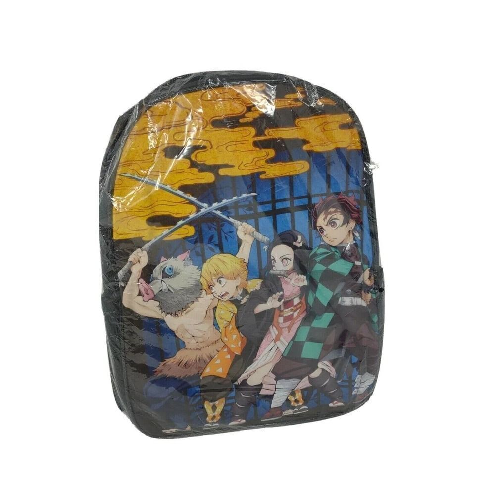 Demon Slayer Manga Backpack Four Characters on front ready for battle pockets